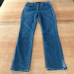 3x1 Skinny Crop Jeans Women 27 Blue High Rise Adrianna Split Cuff Medium Wash